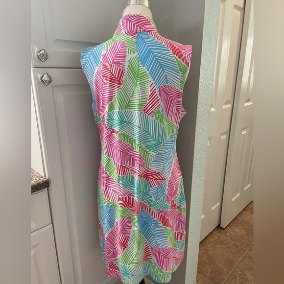 NWOT IBKUL Multi-Color Leaf Fern design Golf Dress - Picture 3 of 7